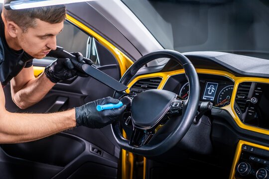 Vehicle undergoing professional inspection